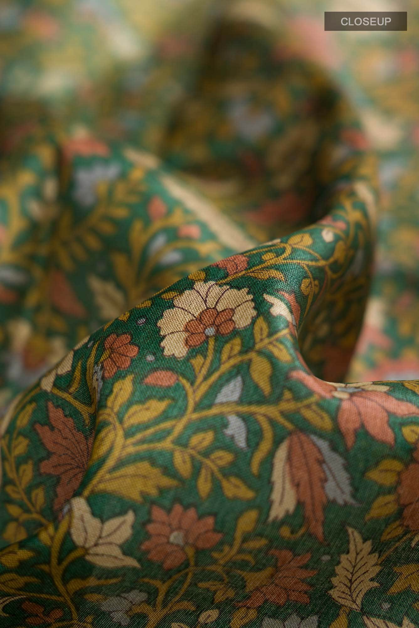 Green Bhagalpuri Tussar Silk Saree