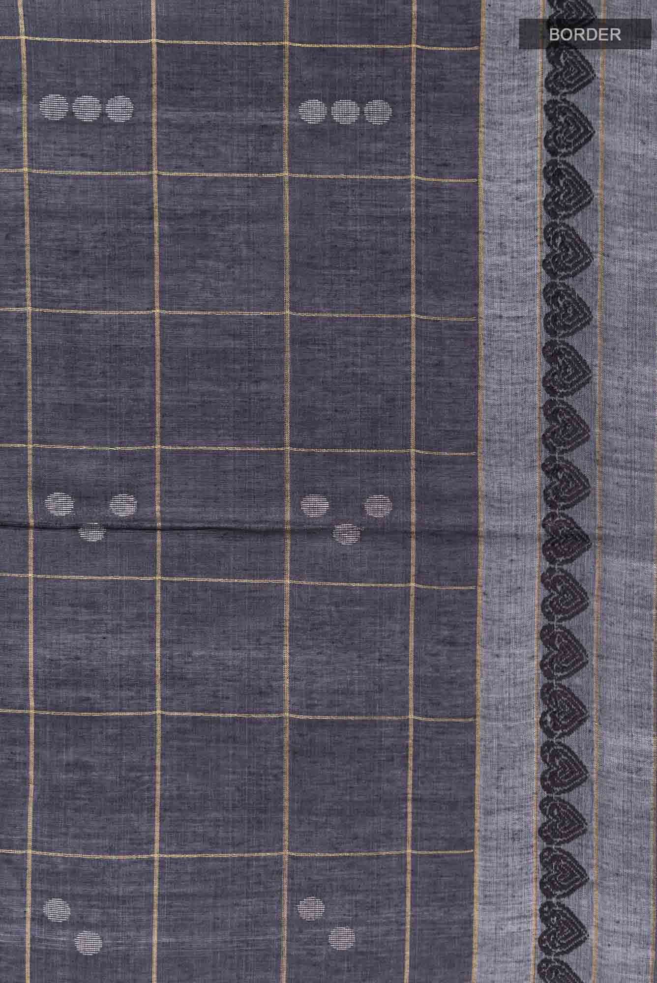 Black Bhagalpuri Tussar Silk Saree