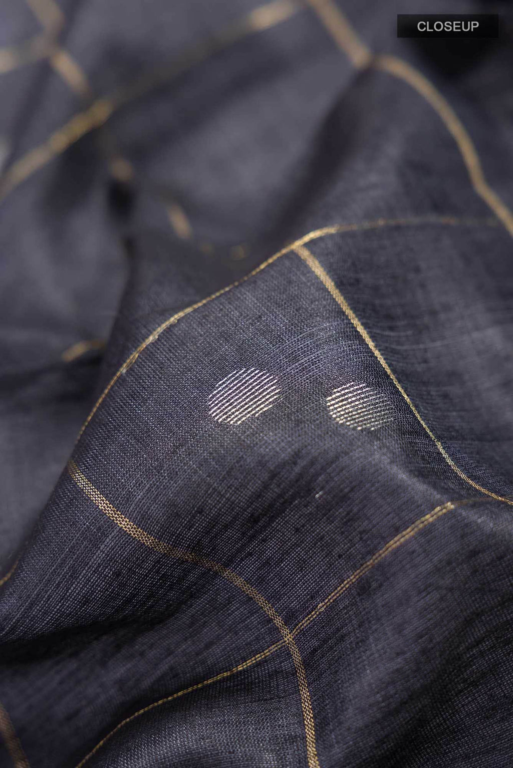 Black Bhagalpuri Tussar Silk Saree