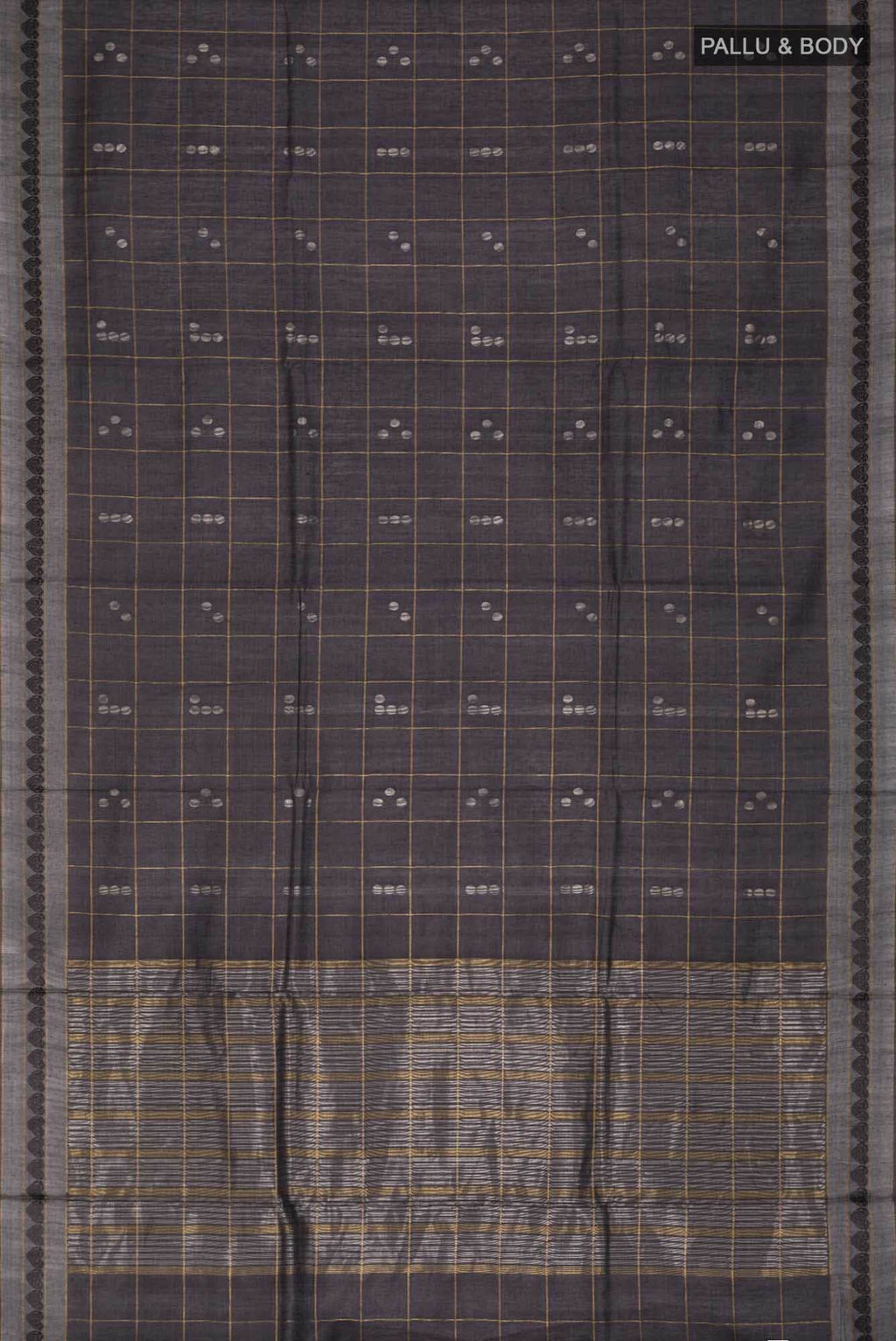 Black Bhagalpuri Tussar Silk Saree