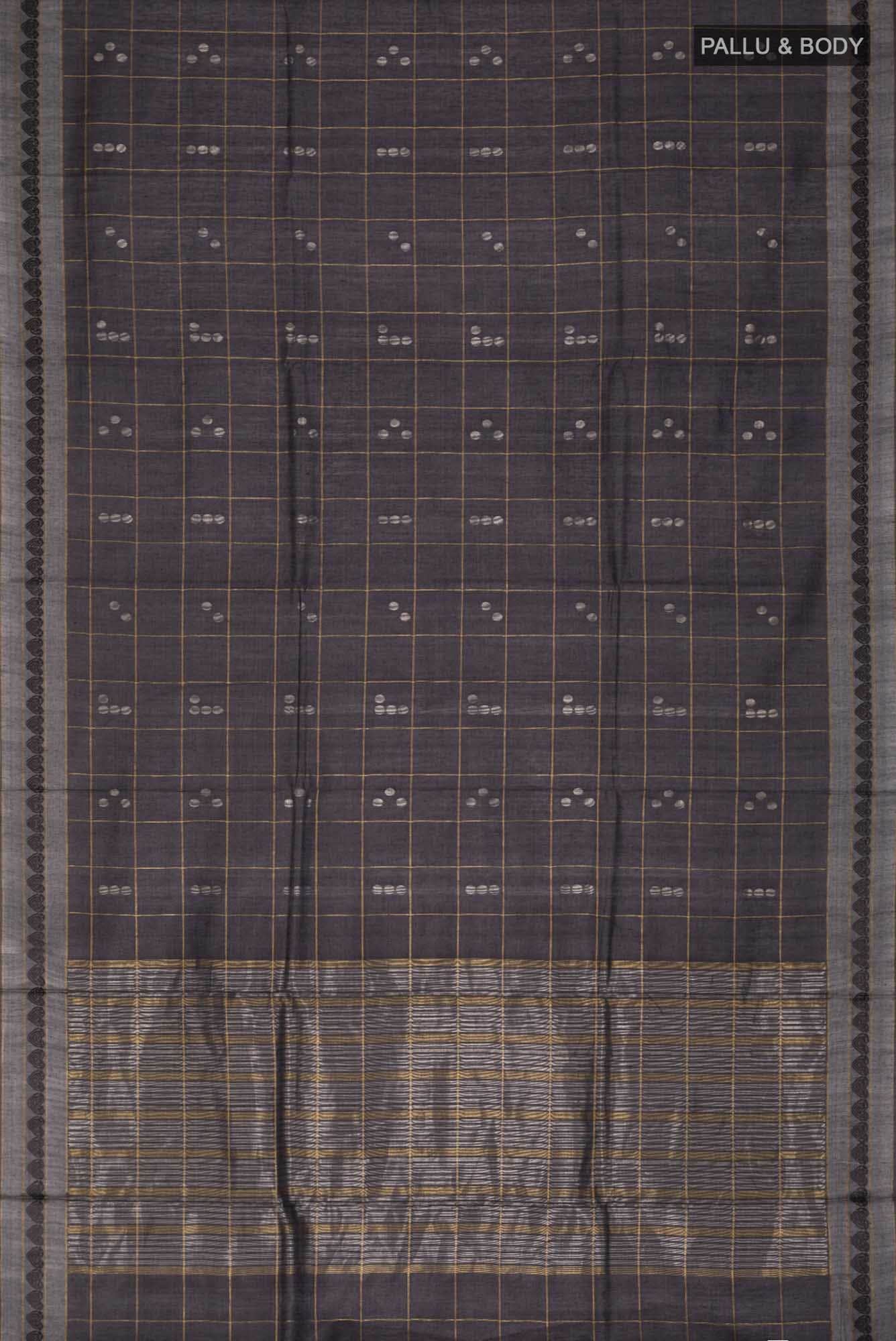 Black Bhagalpuri Tussar Silk Saree