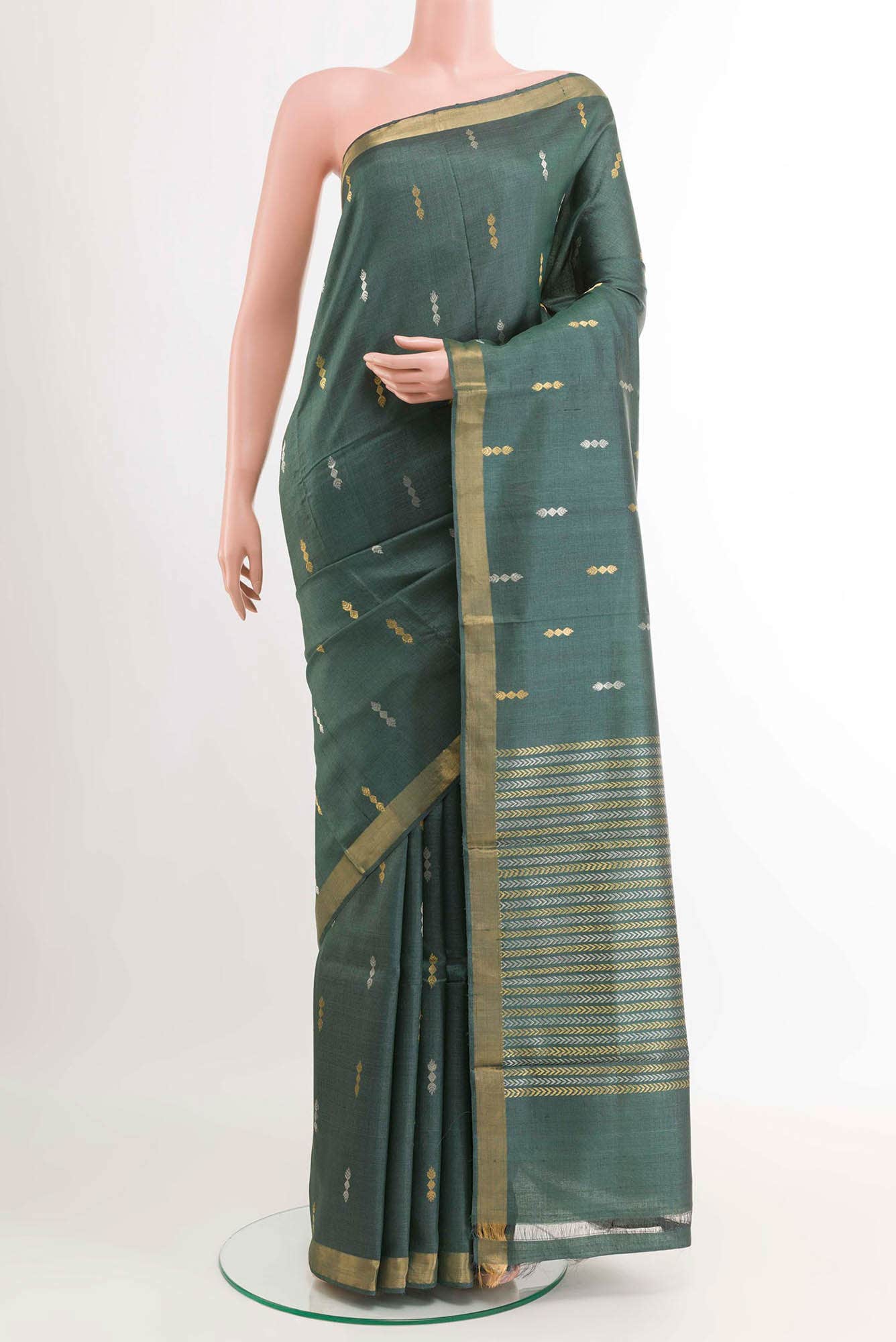 Green Tussar Saree