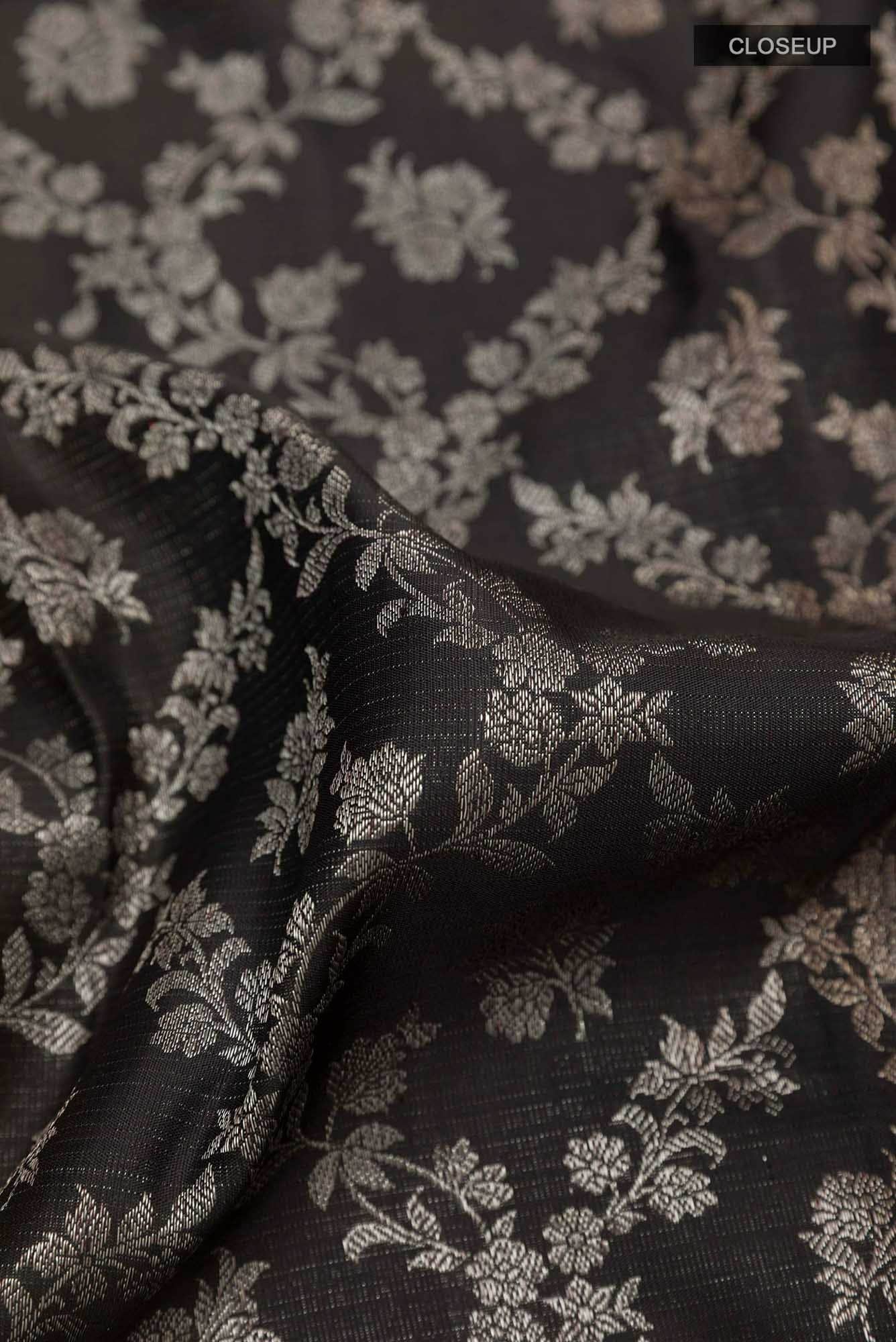 Black Kanchipuram Silk Saree