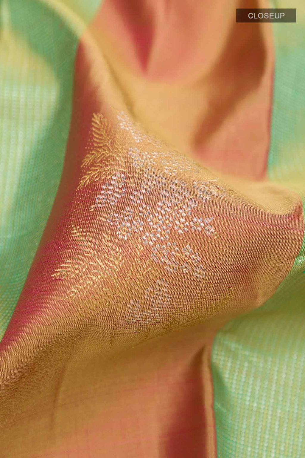 Multi Dual Tone Kanchipuram Silk Saree