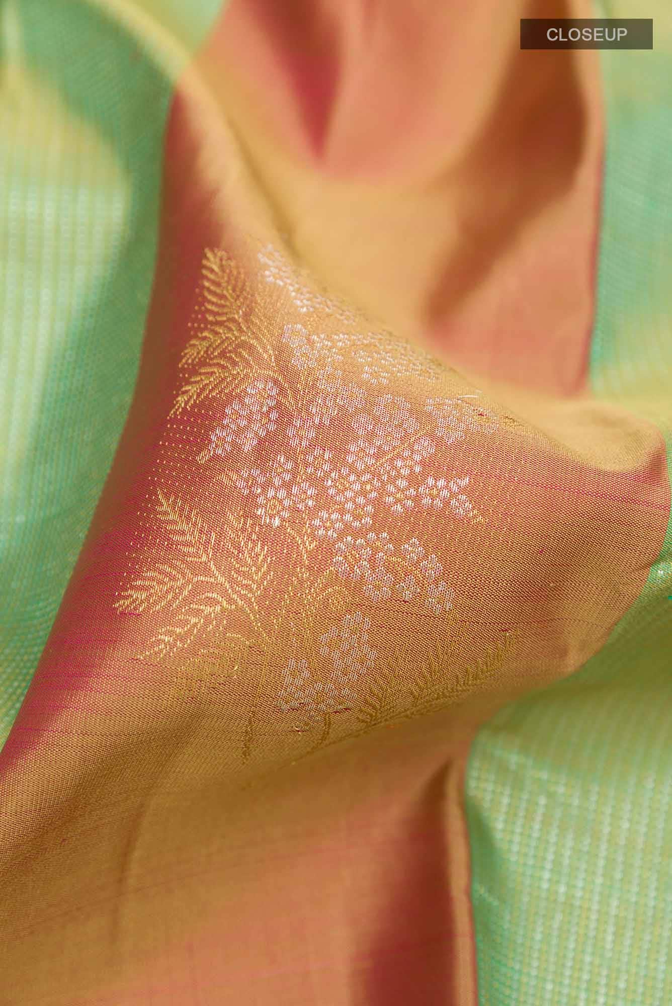 Multi Dual Tone Kanchipuram Silk Saree