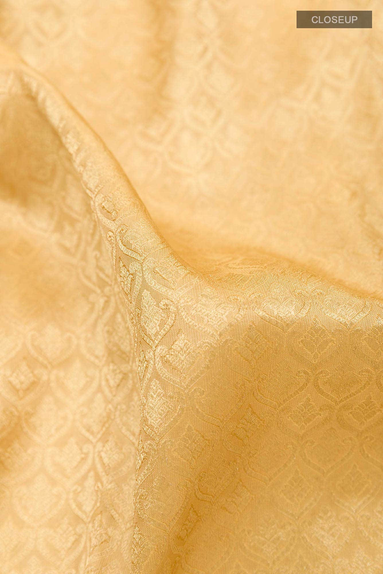 Golden Kanchipuram Silk Saree
