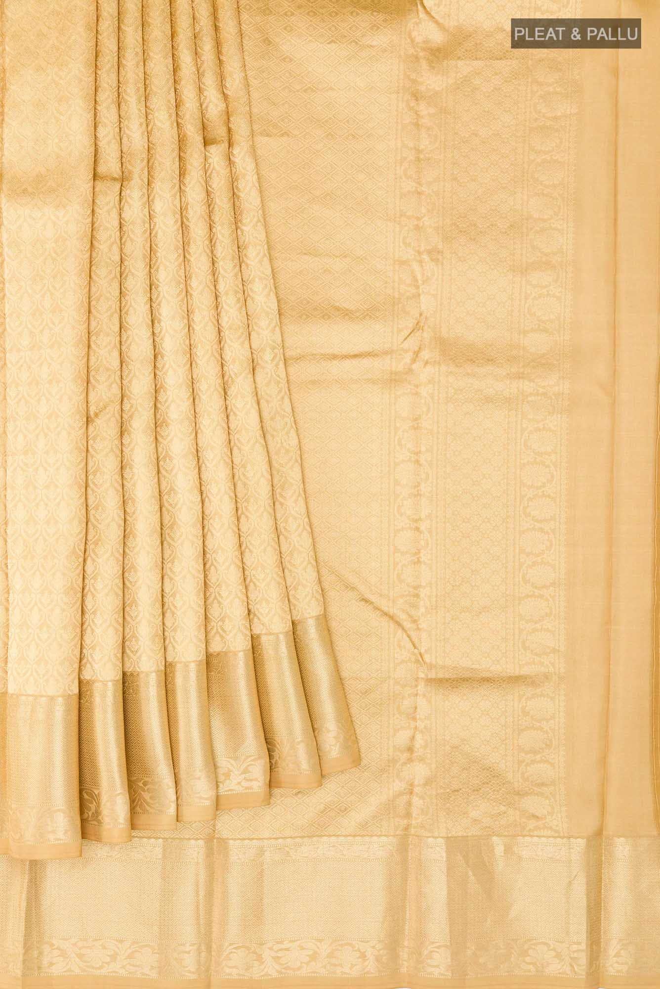 Golden Kanchipuram Silk Saree