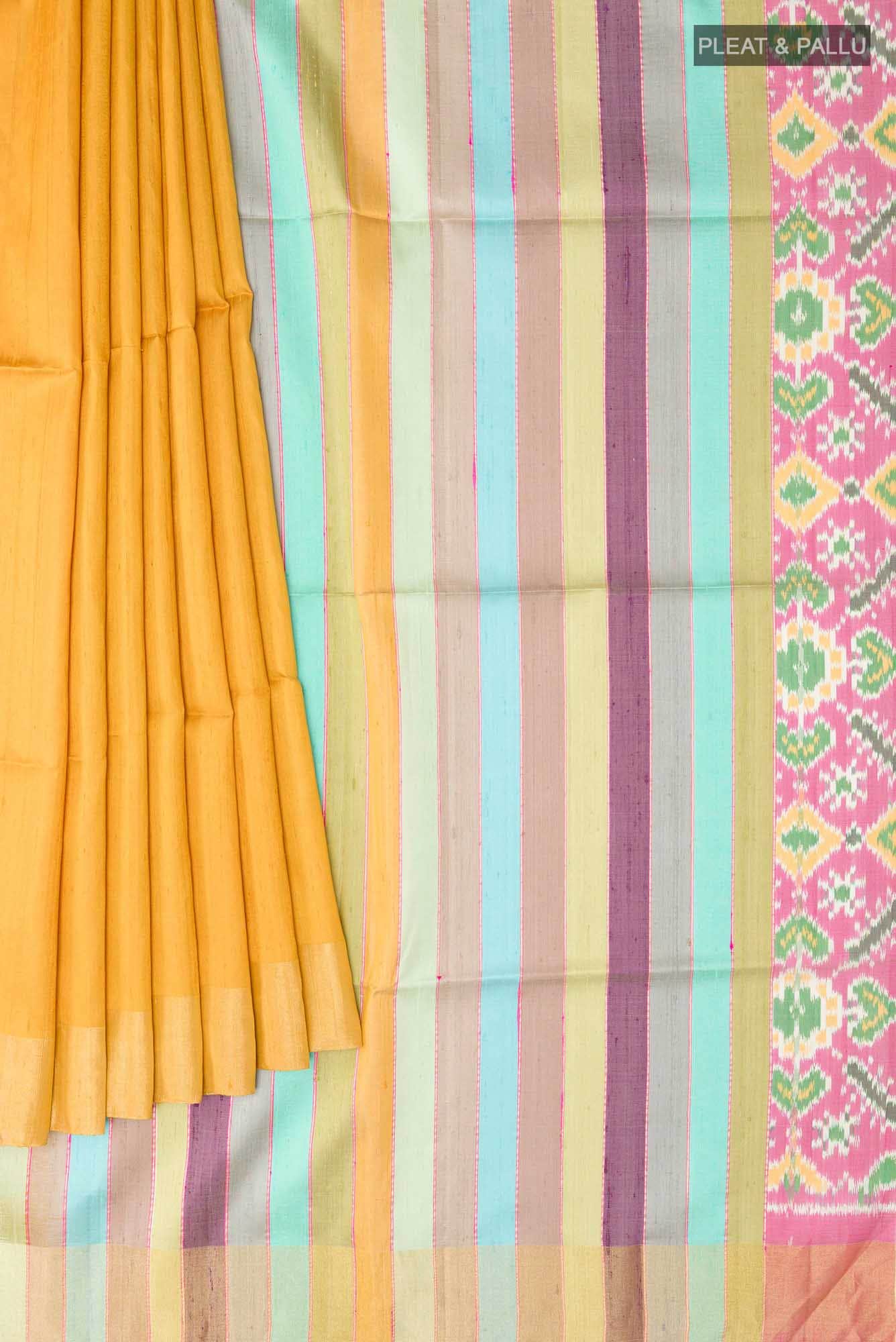 Mustard Raw Silk Saree