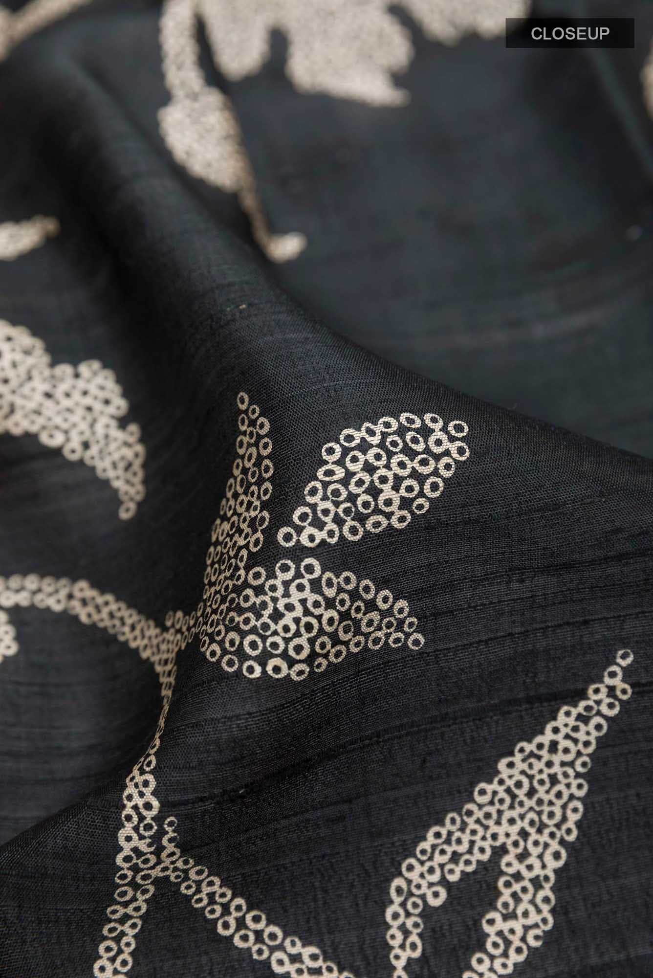 Black Tussar Saree