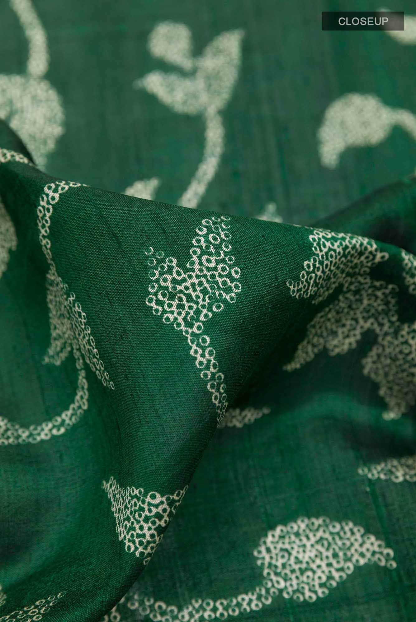 Green Tussar Silk Saree