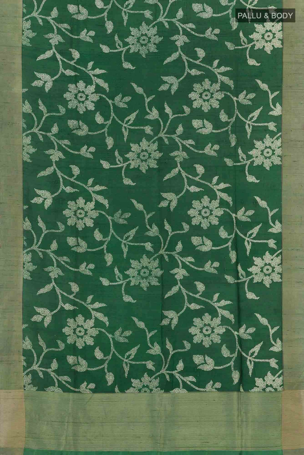 Green Tussar Silk Saree