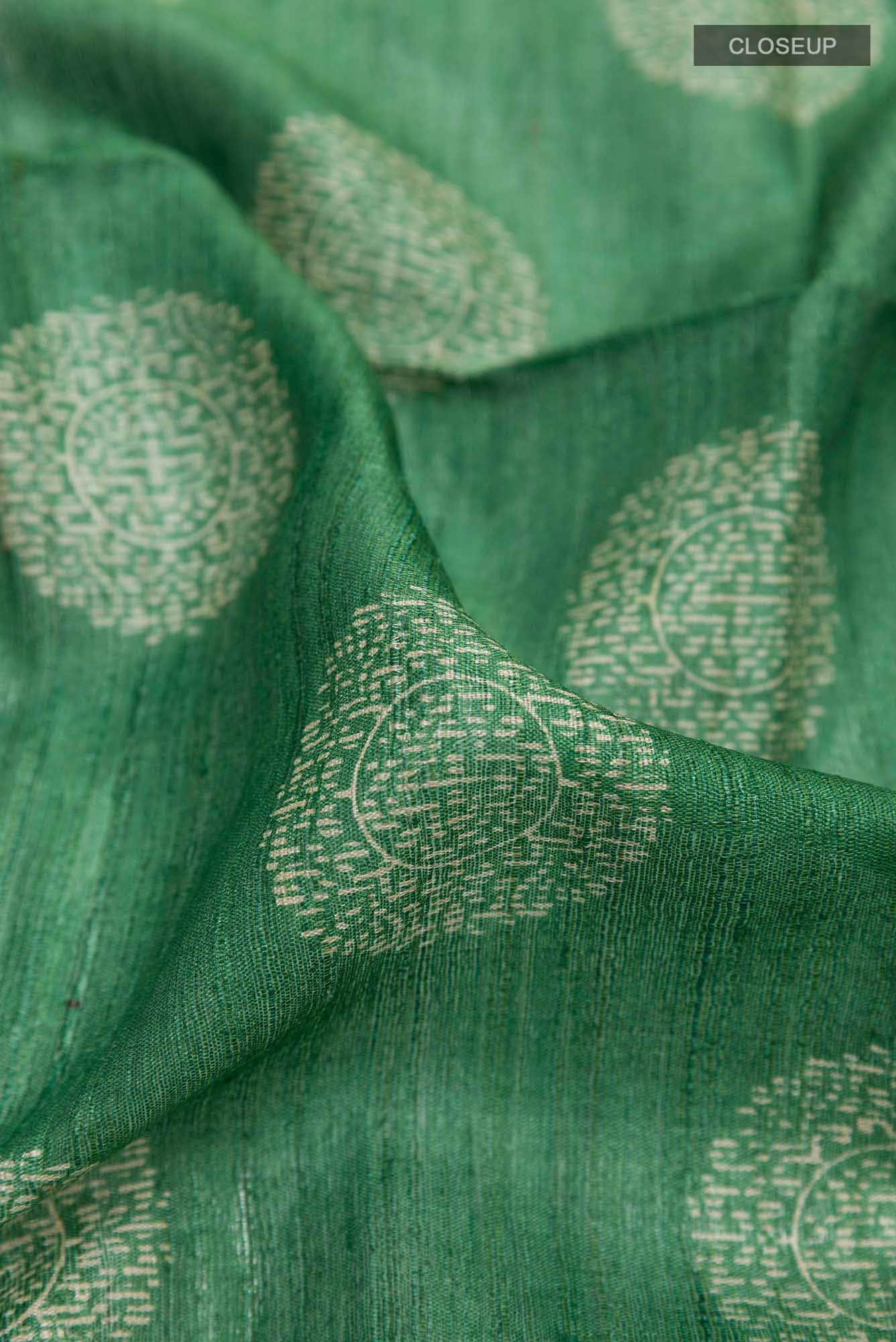 Green Tussar Saree