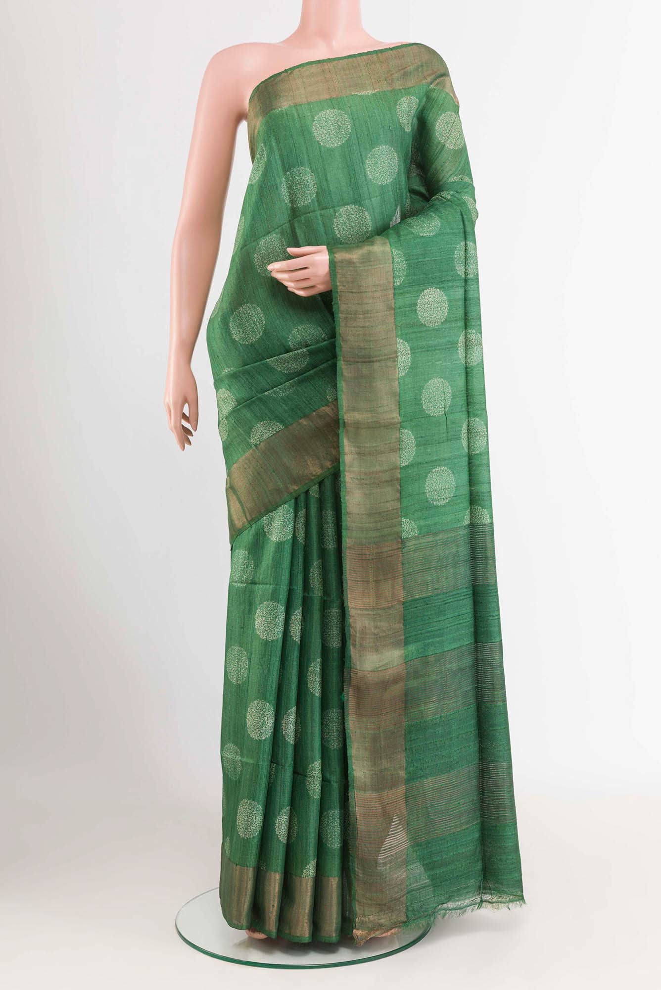 Green Tussar Saree