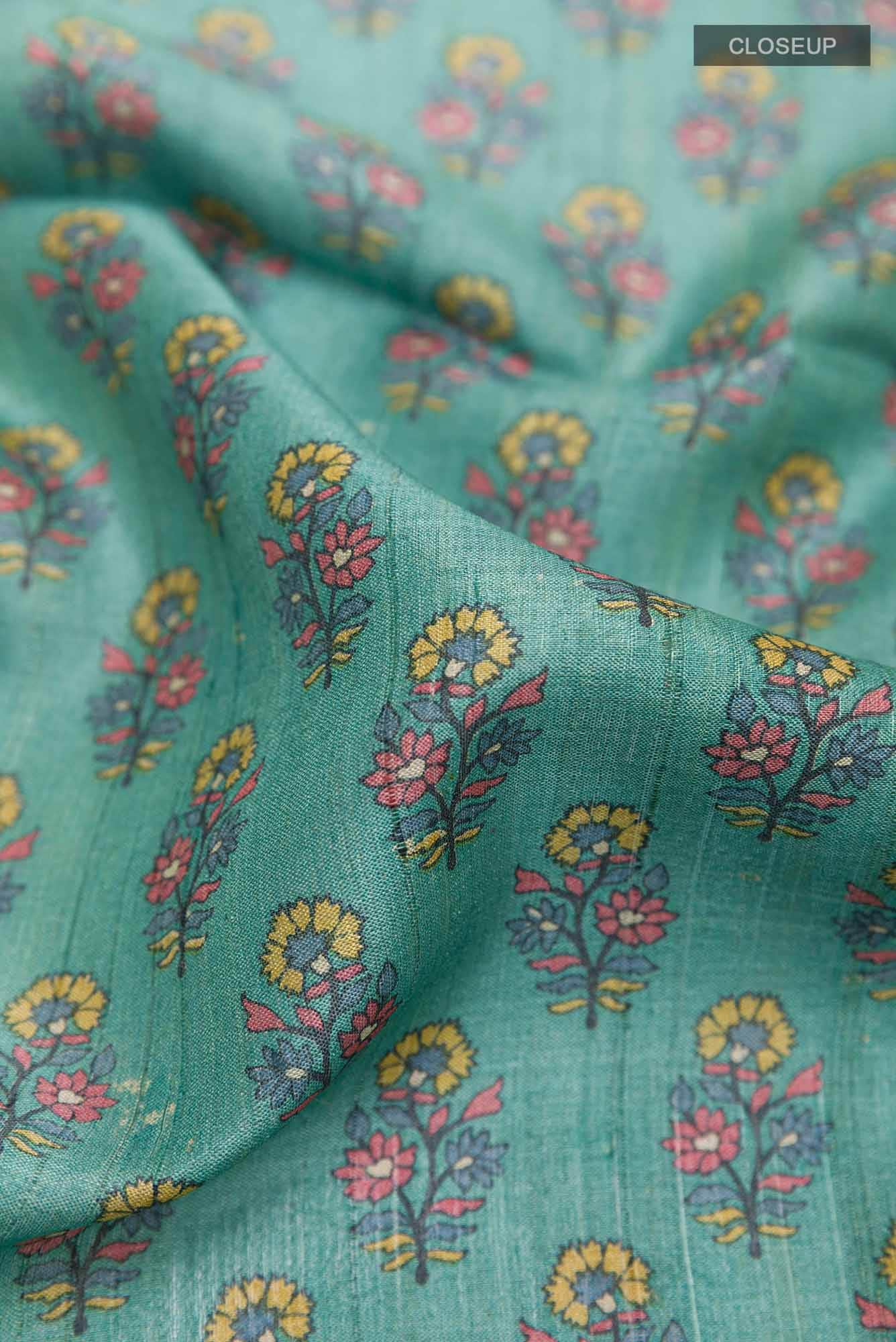 Sea Green Tussar Saree