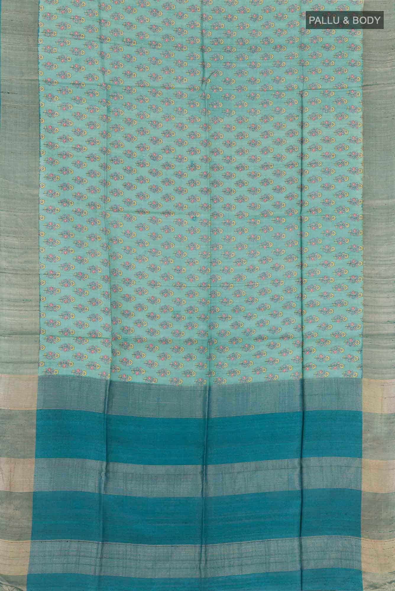 Sea Green Tussar Saree