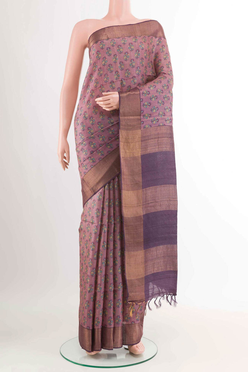 Lavender Tussar Saree