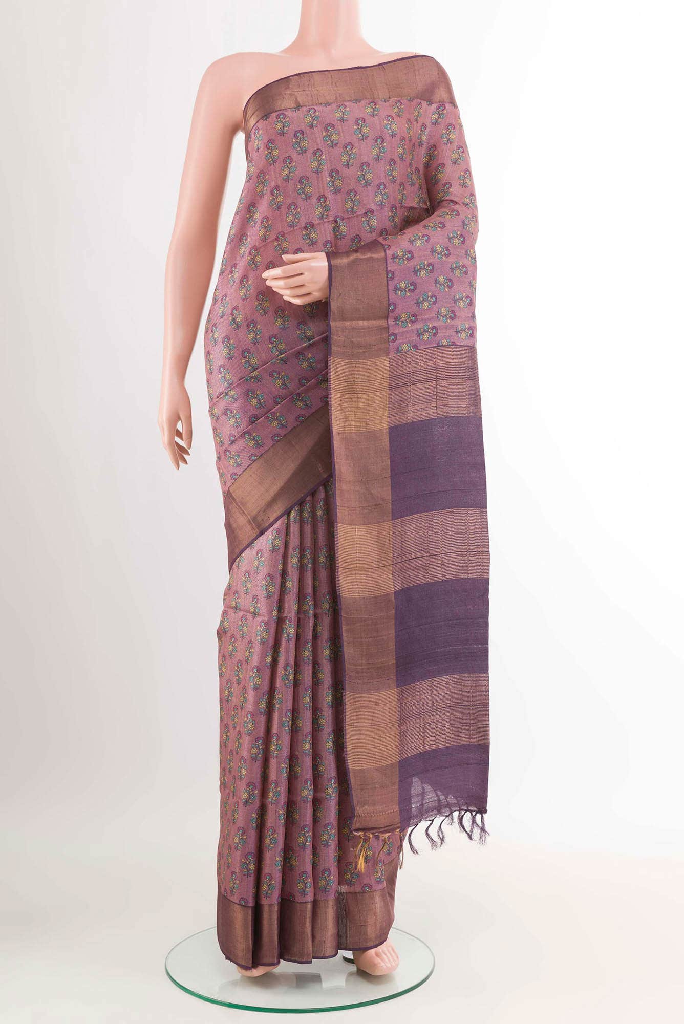 Lavender Tussar Saree