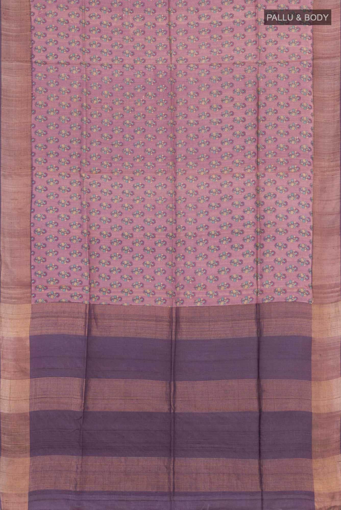 Lavender Tussar Saree