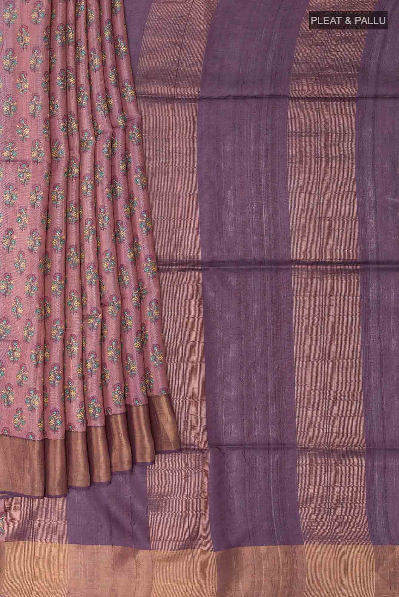 Lavender Tussar Saree
