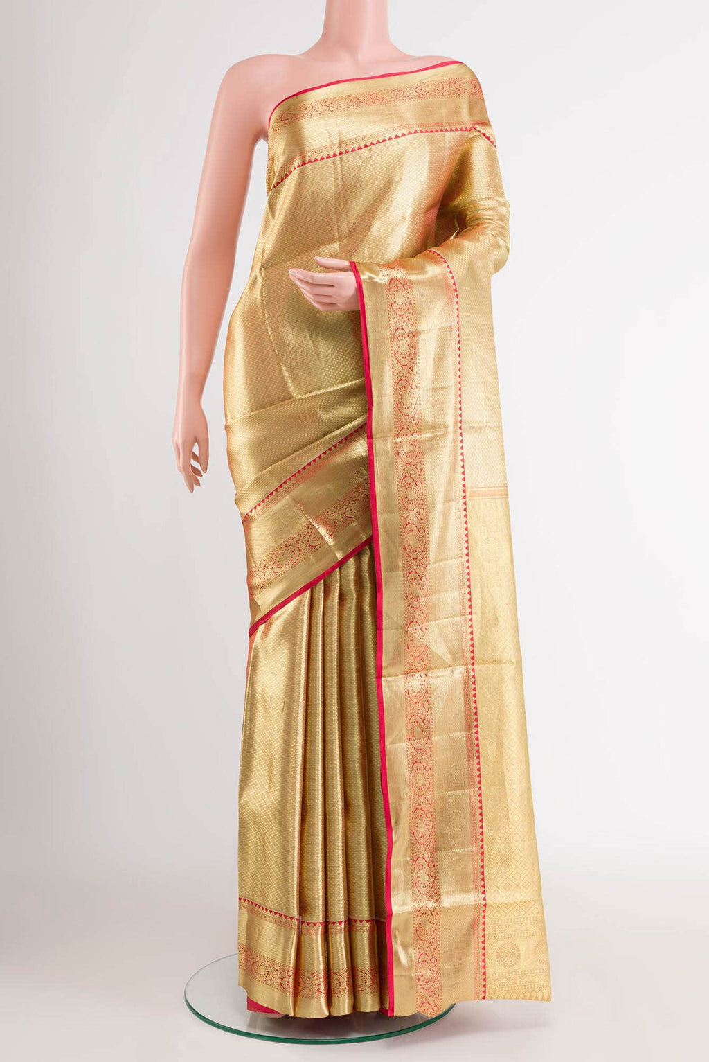 Golden Kanchipuram Tissue Silk Saree