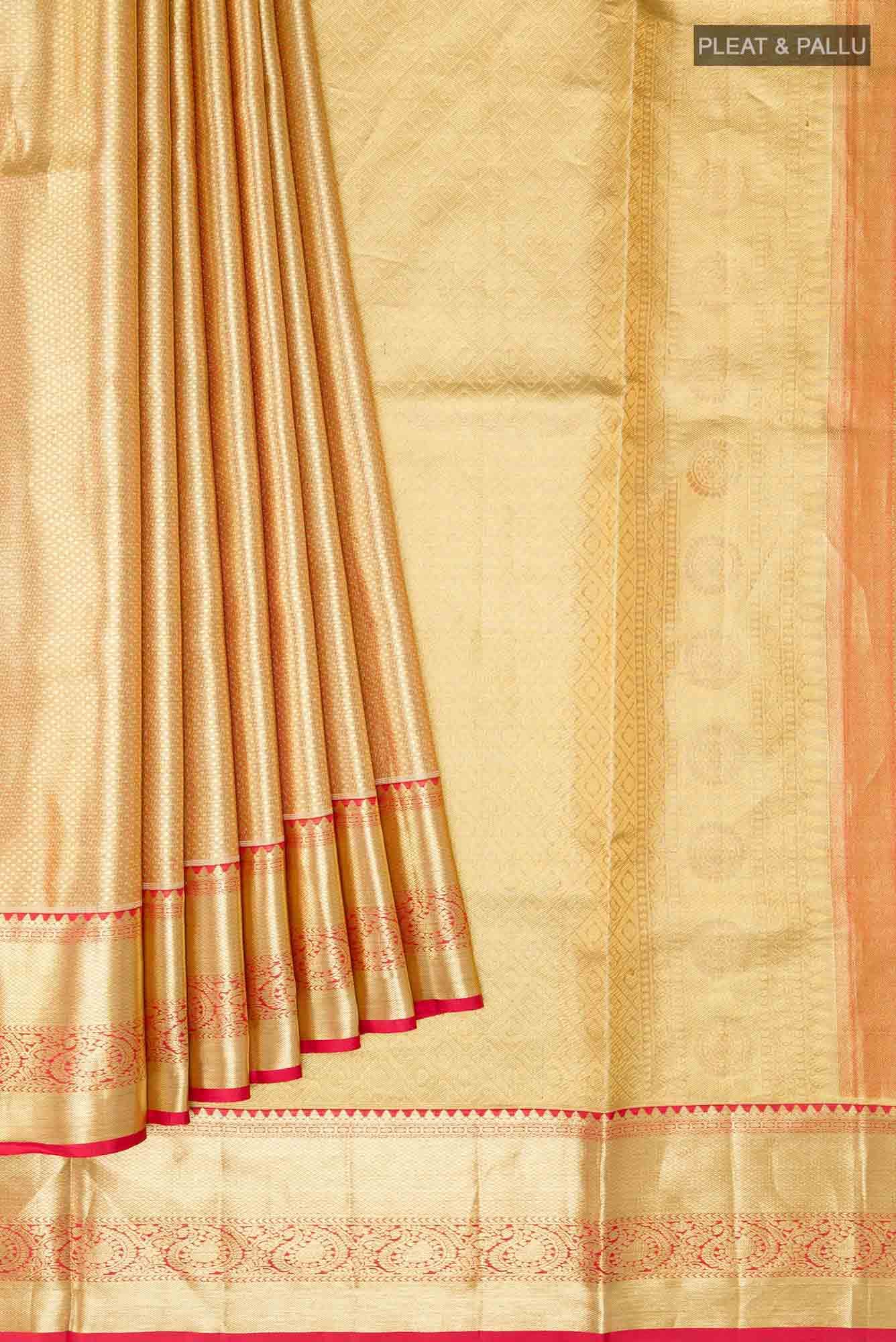 Golden Kanchipuram Tissue Silk Saree