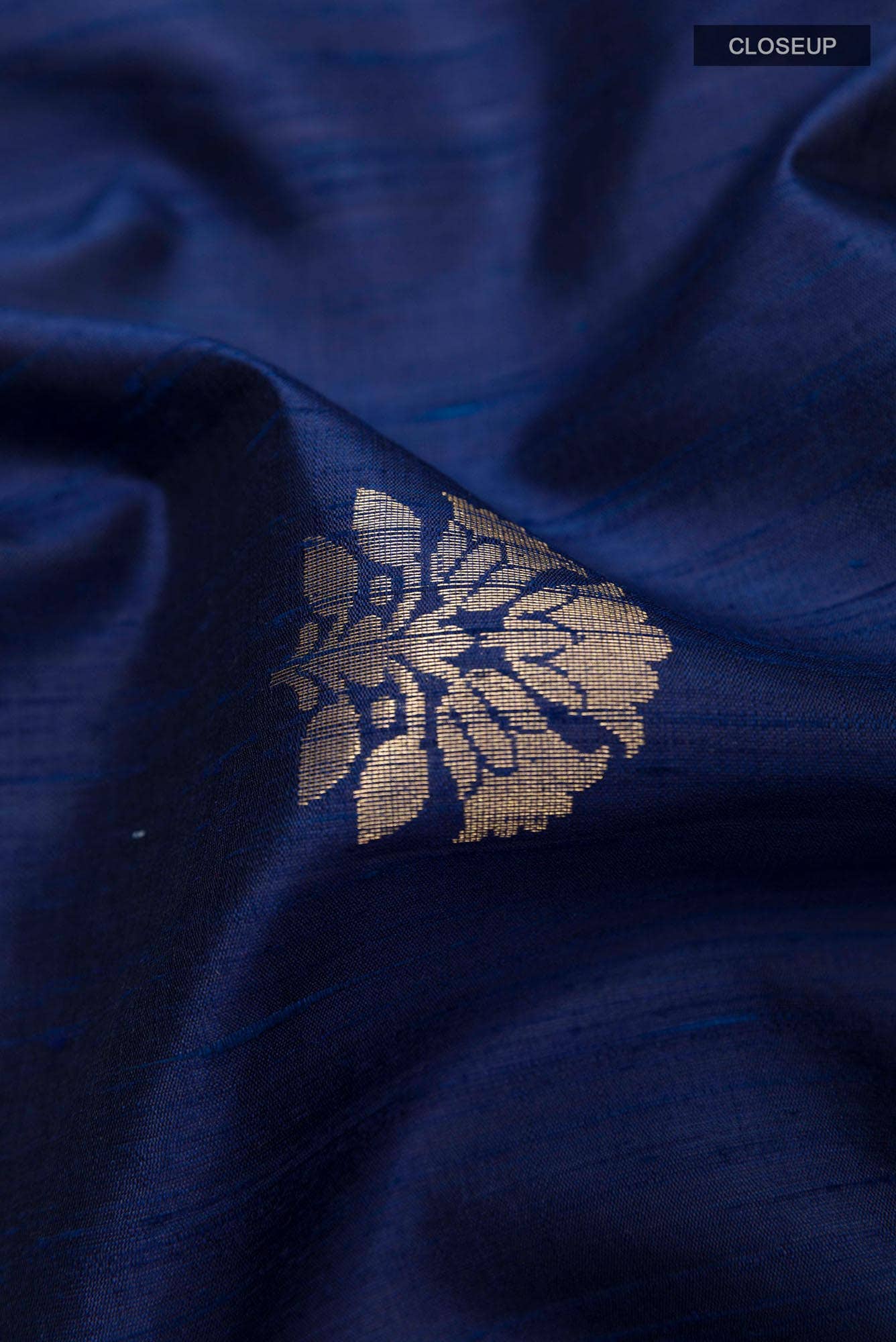 Dark Blue Raw Silk Saree