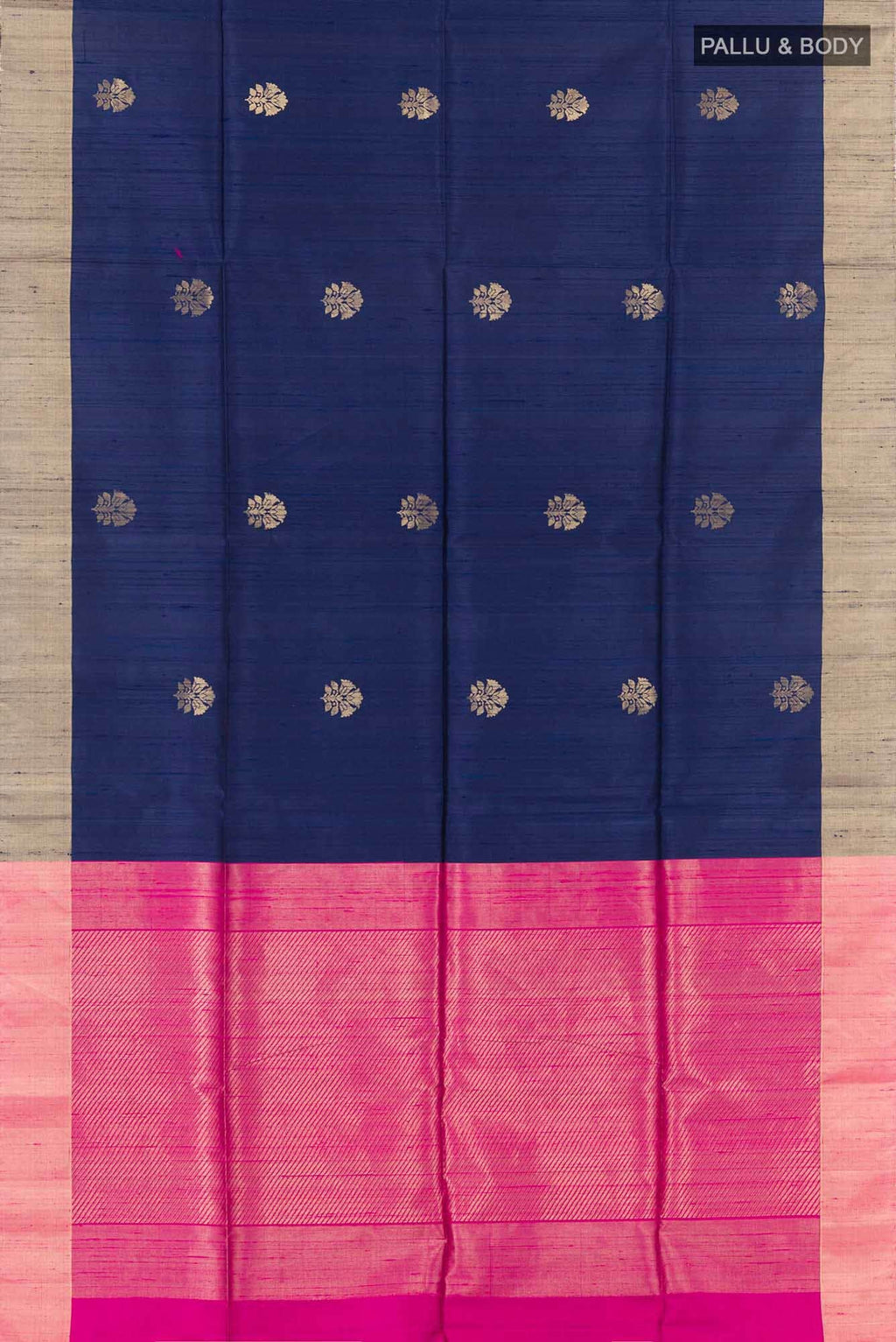 Dark Blue Raw Silk Saree