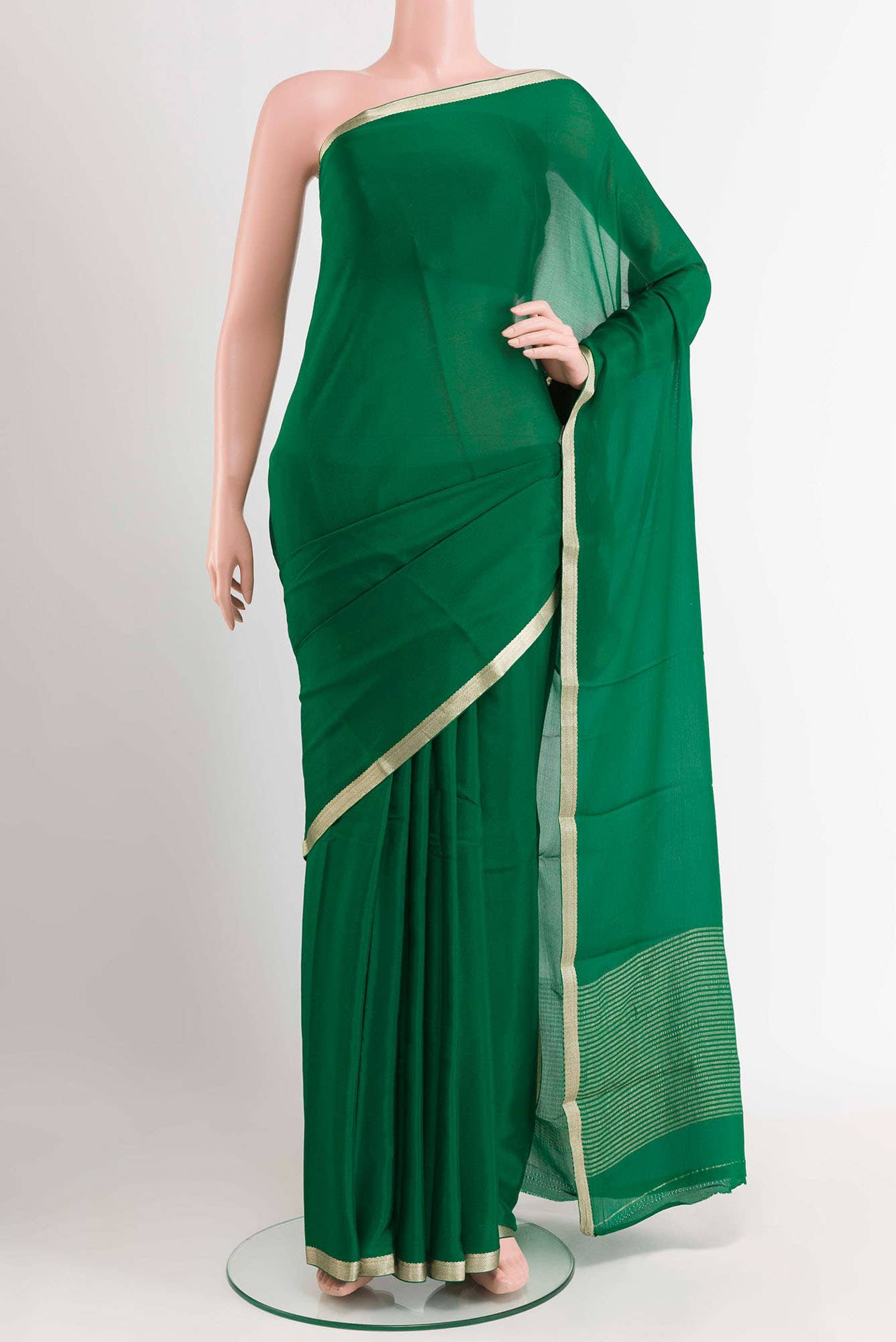 Green Chiffon Saree
