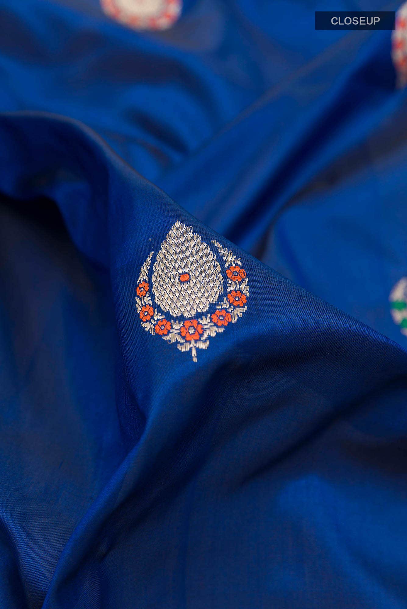 Dark Blue Banarasi Silk Saree