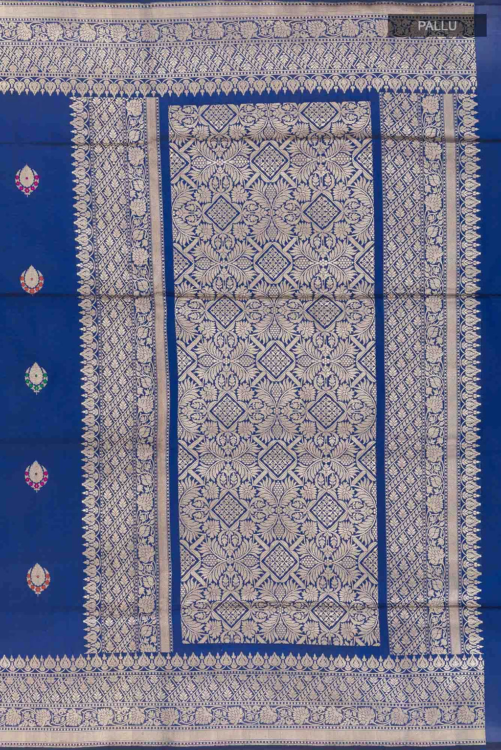 Dark Blue Banarasi Silk Saree