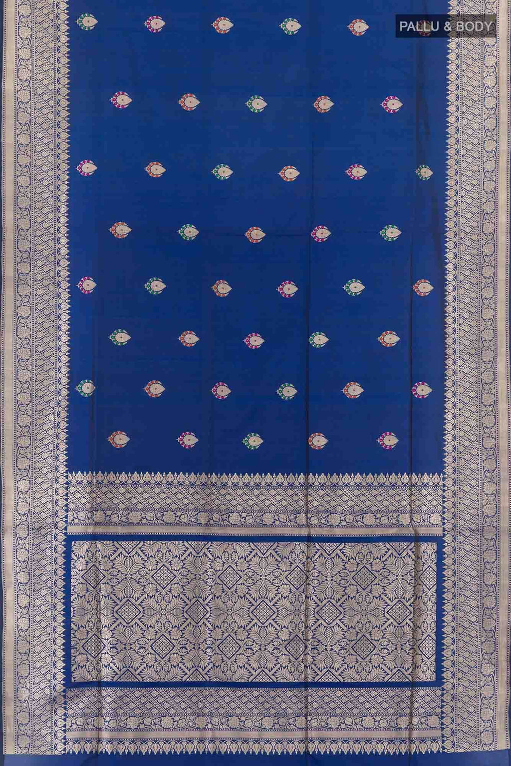 Dark Blue Banarasi Silk Saree