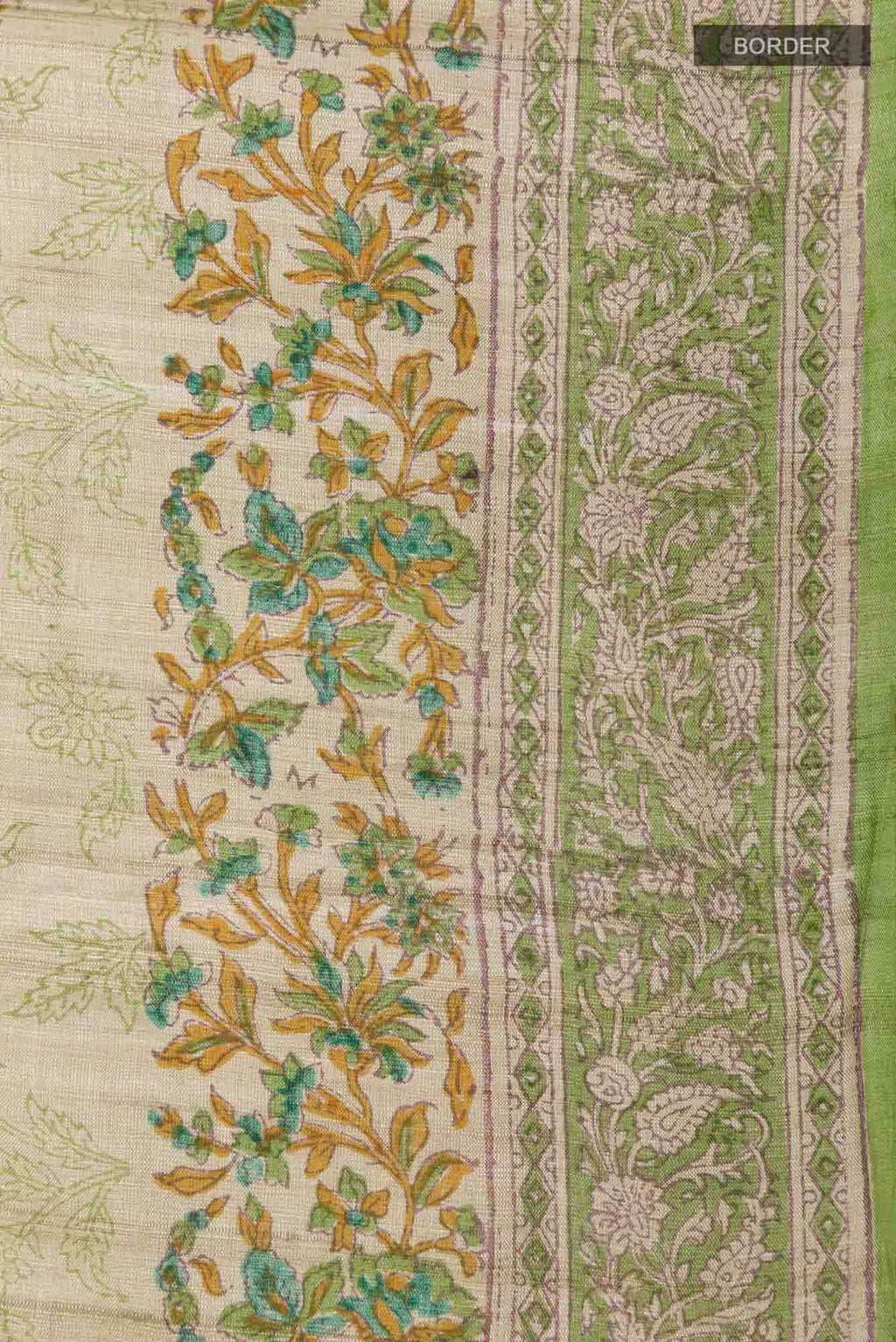 Beige Tussar Saree