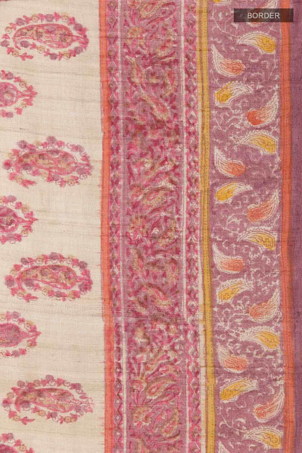 Beige Tussar Saree