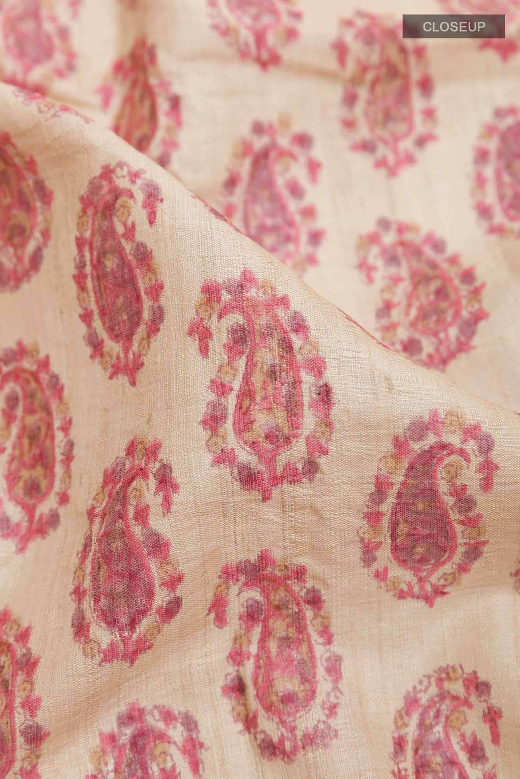 Beige Tussar Saree