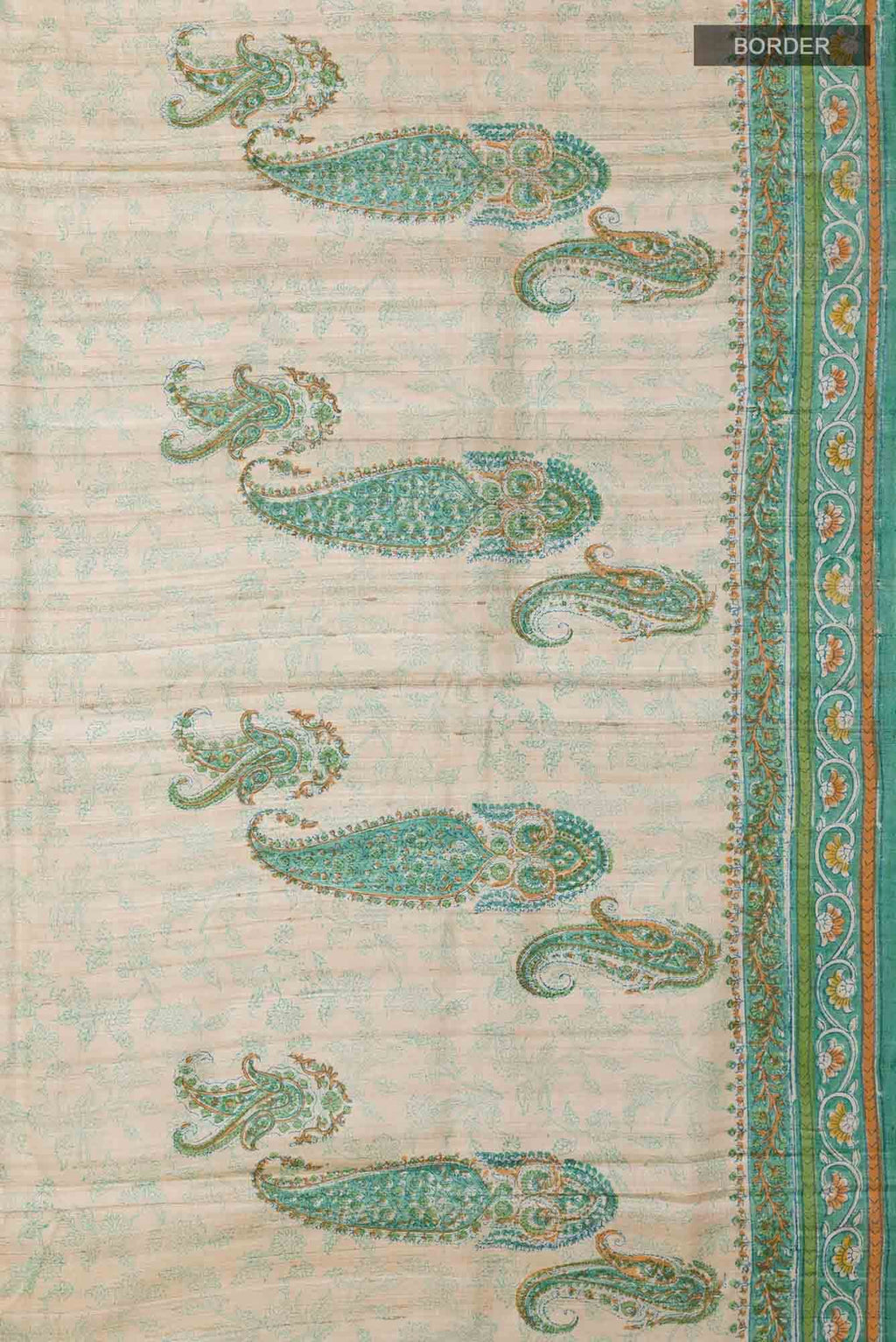 Beige Tussar Saree