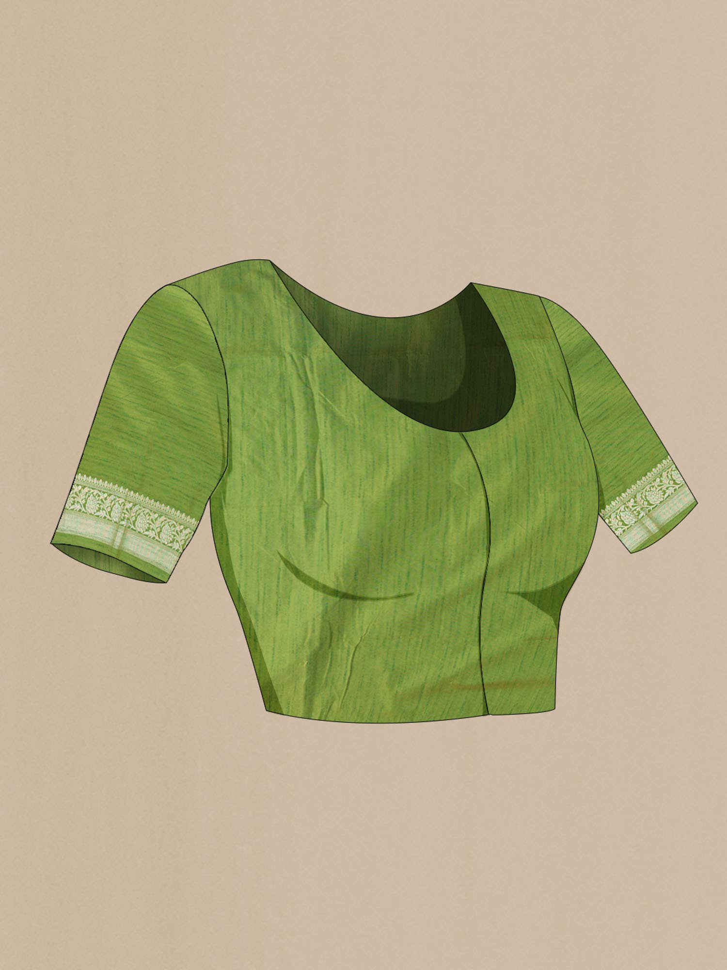 Green Blended Tussar Silk Saree