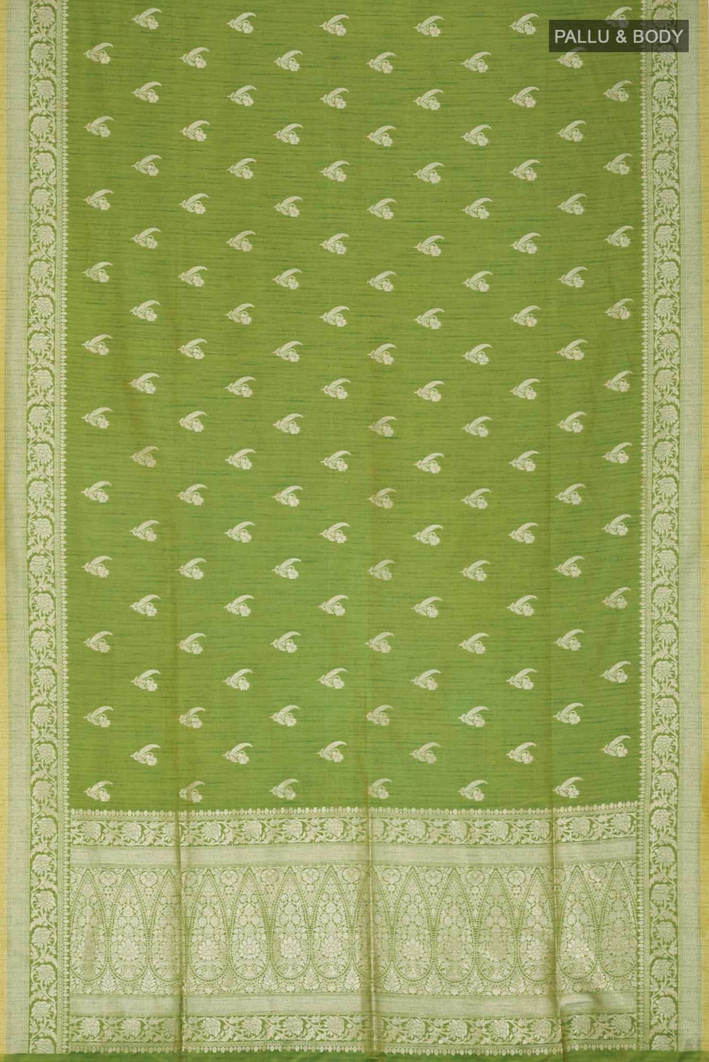 Green Blended Tussar Silk Saree
