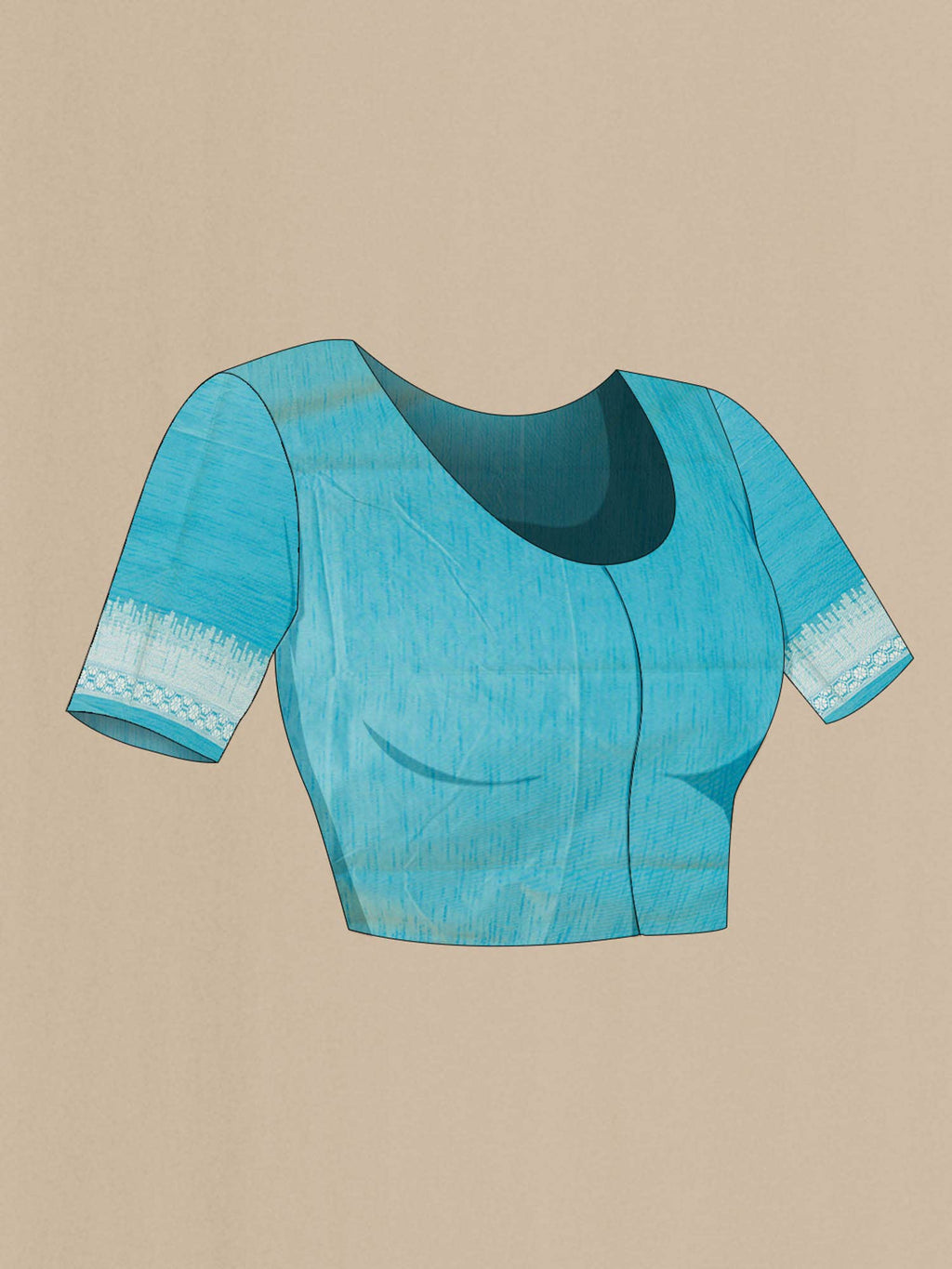 Blue Blended Tussar Silk Saree