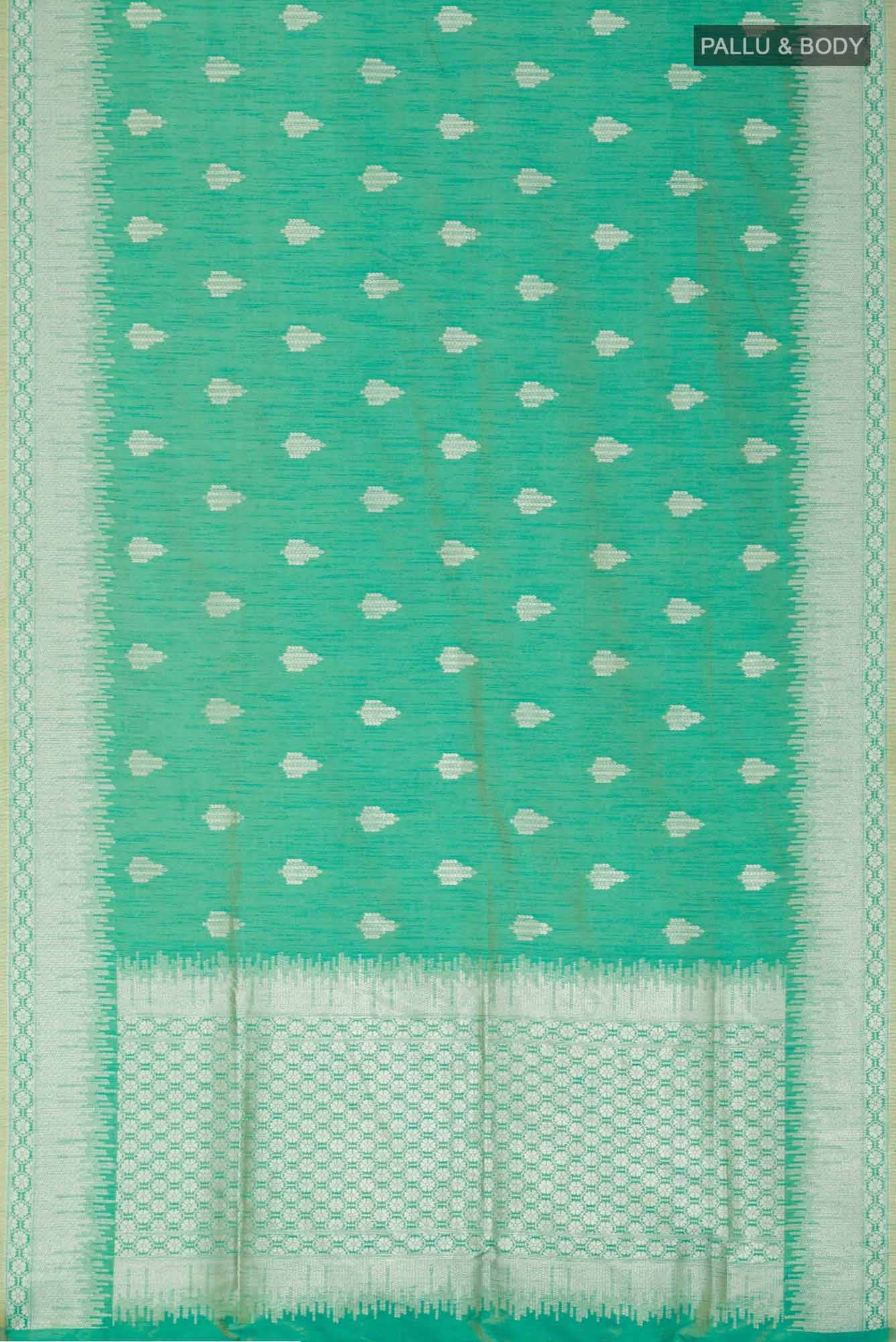 Green Blended Tussar Silk Saree