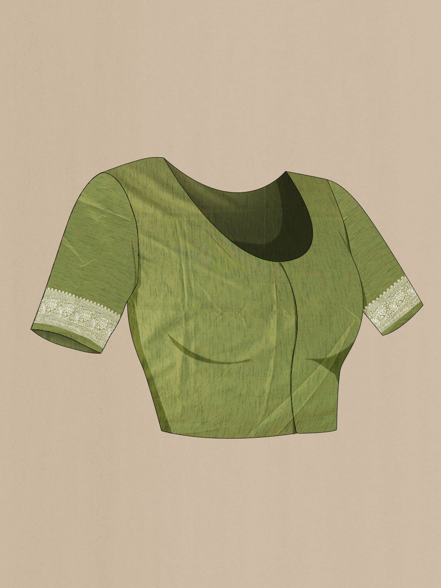 Green Blended Tussar Silk Saree