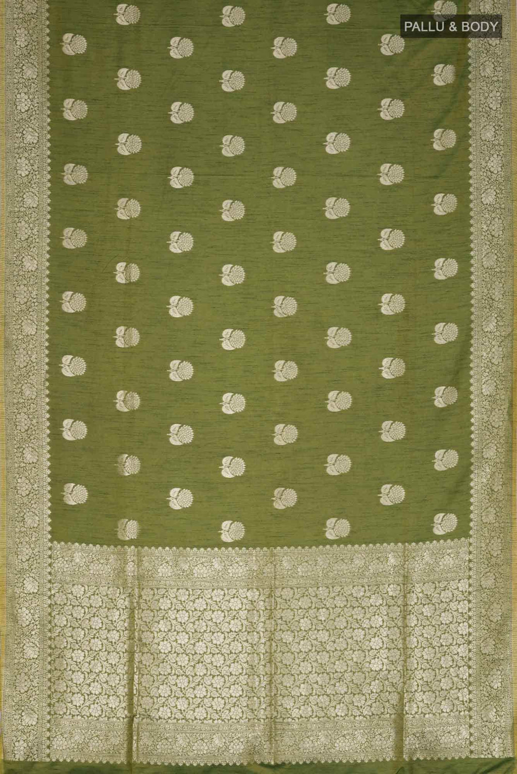 Green Blended Tussar Silk Saree