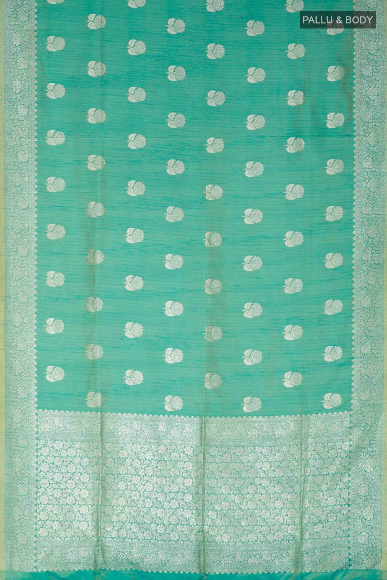 Green Blended Tussar Silk Saree