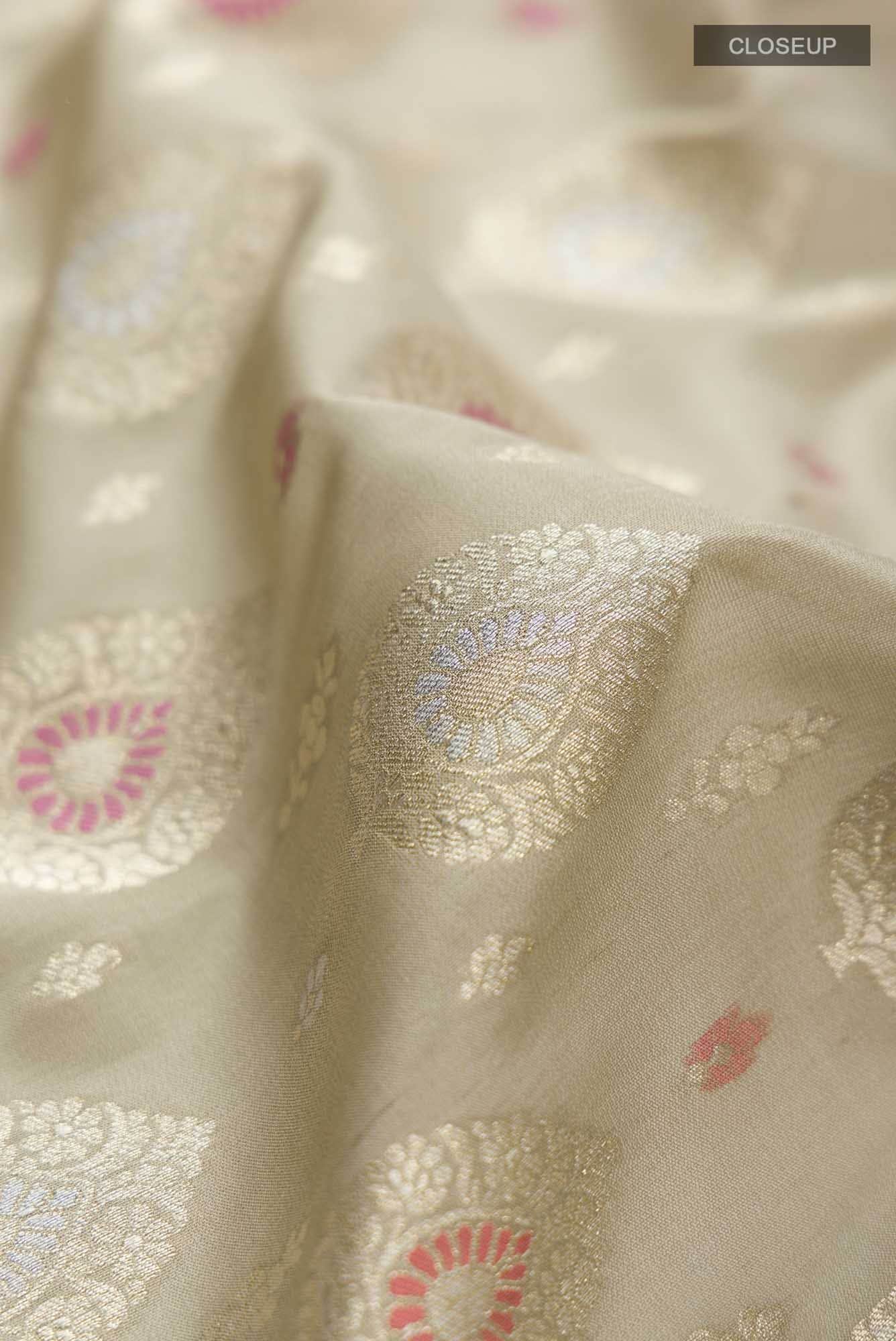 Beige Banarasi Silk Saree
