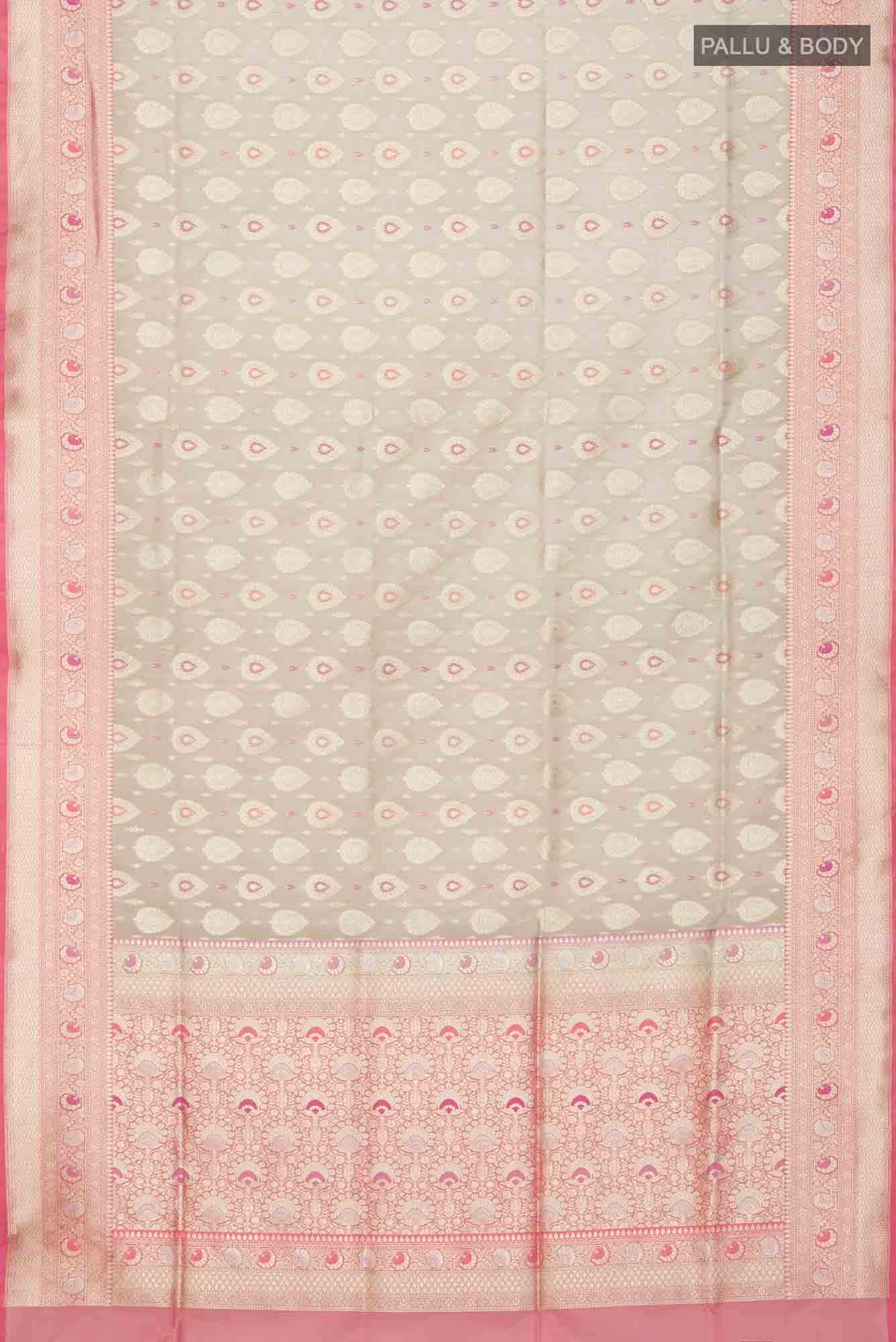 Beige Banarasi Silk Saree