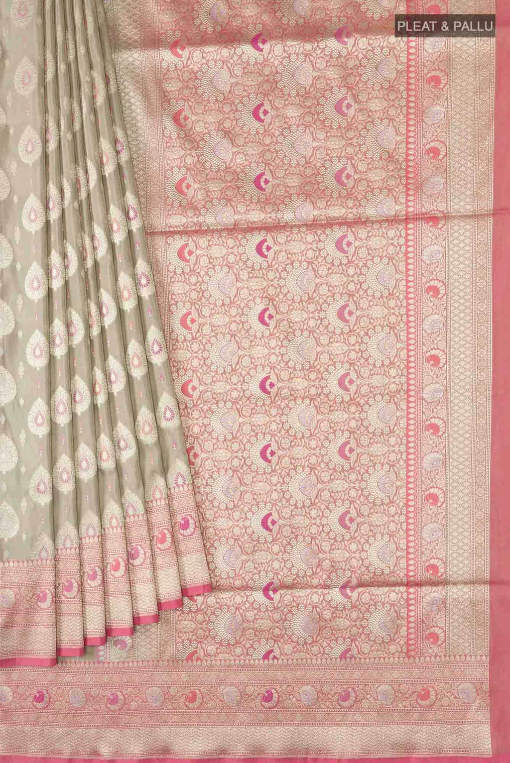 Beige Banarasi Silk Saree
