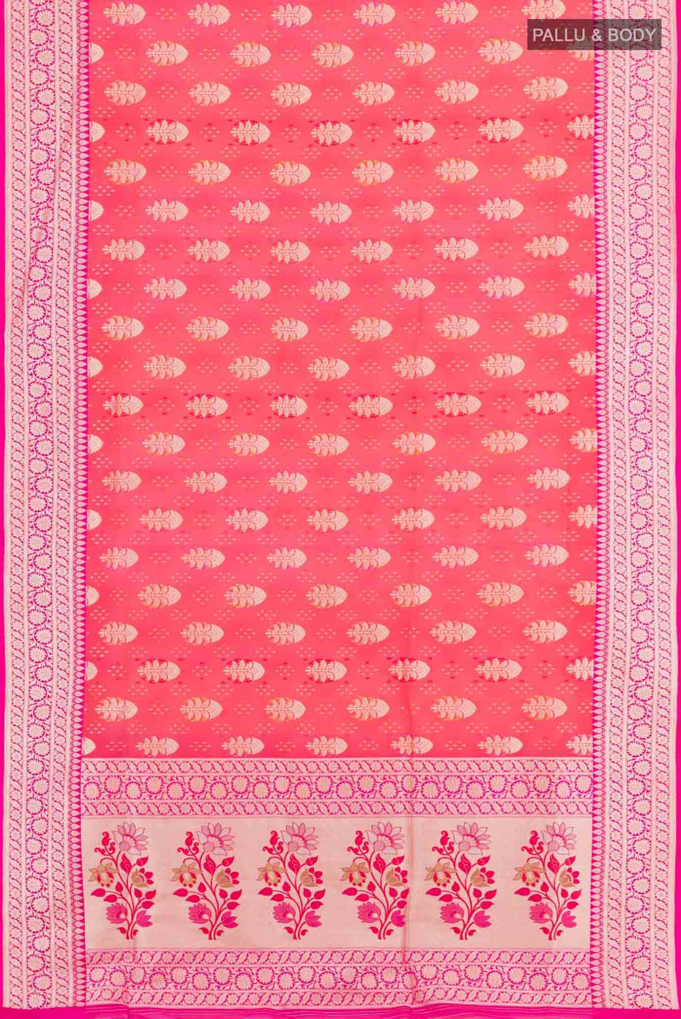Pink Blended Banarasi Silk Saree