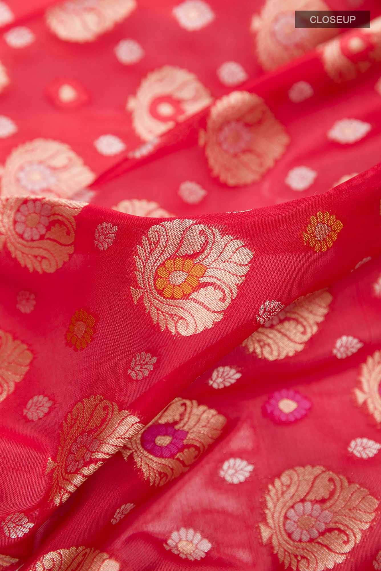 Red Blended Banarasi Silk Saree
