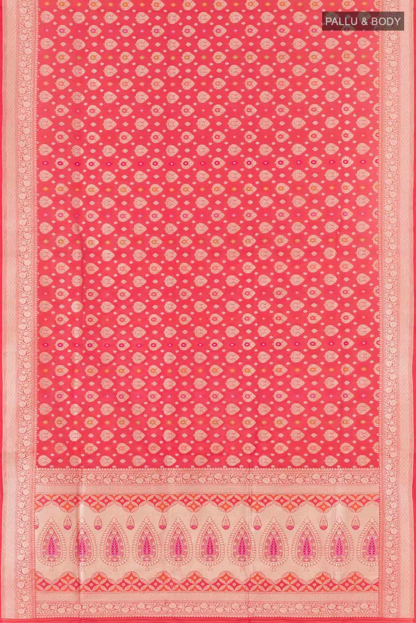 Red Blended Banarasi Silk Saree