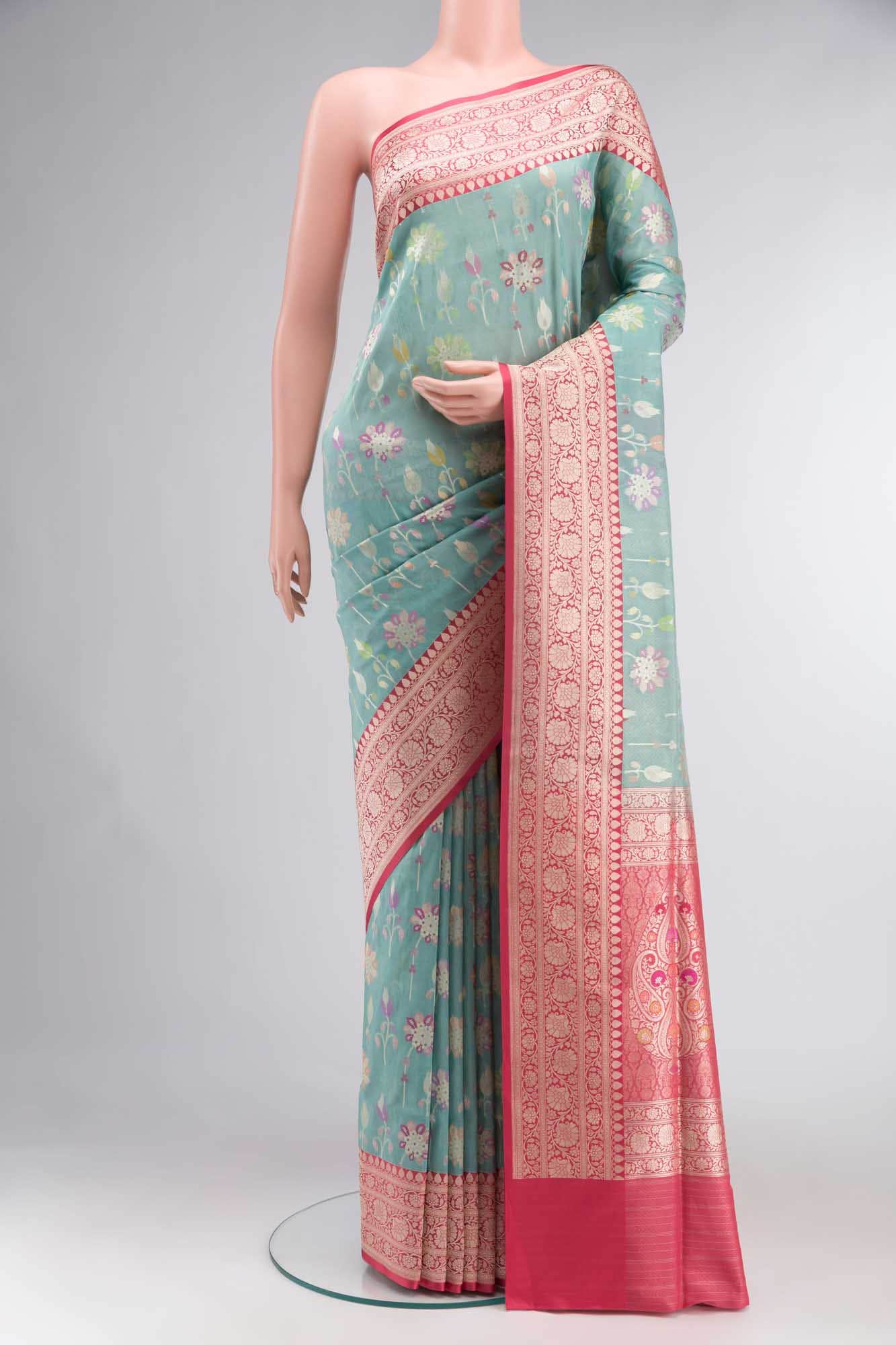 Green Banarasi Silk Saree