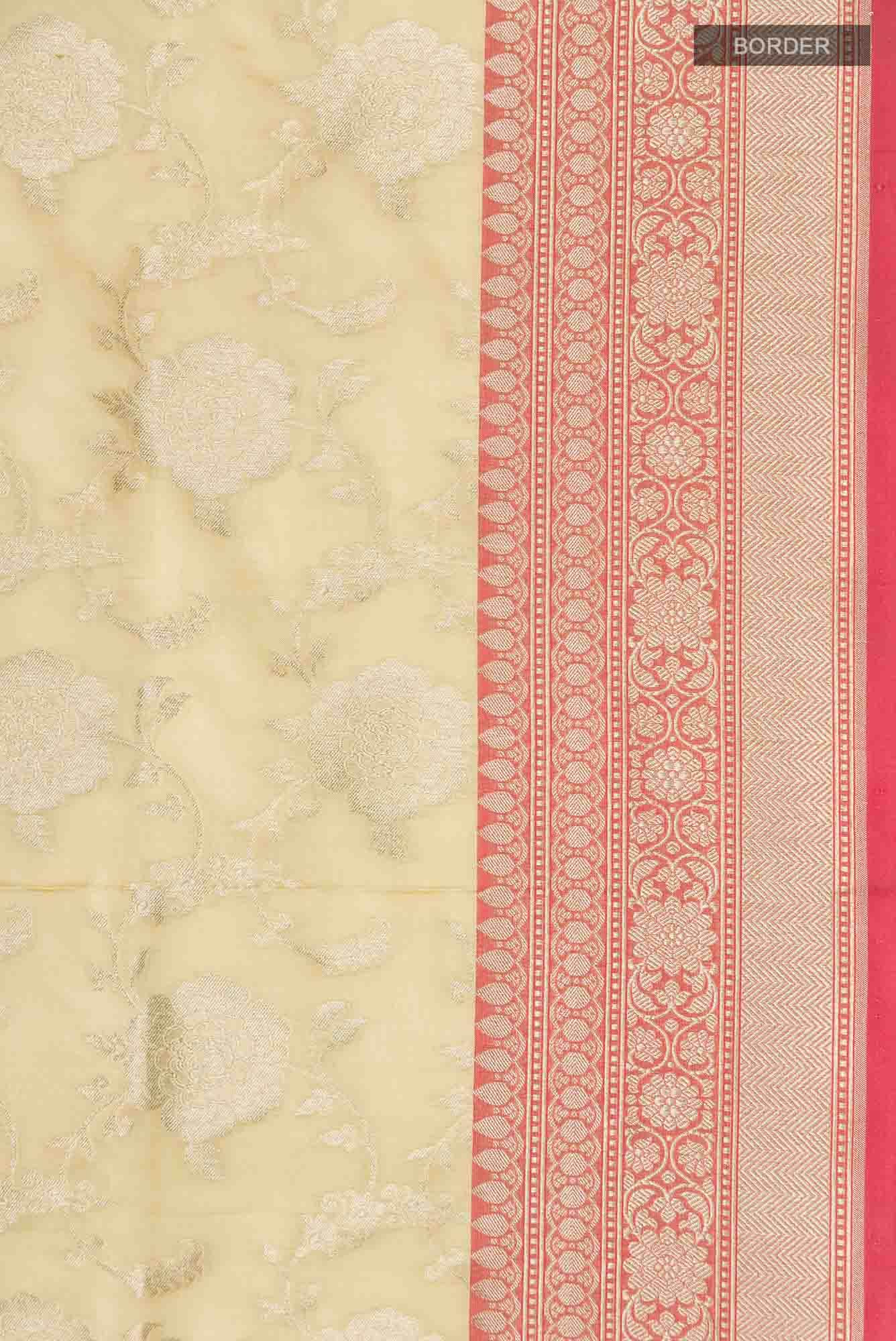 Beige Banarasi Silk Saree
